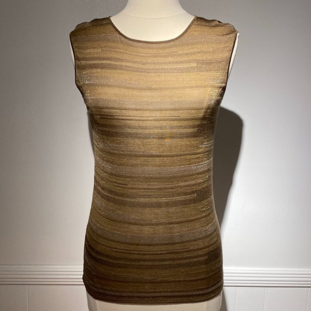 Akris Punto Sleeveless Knit Top -  Gold
